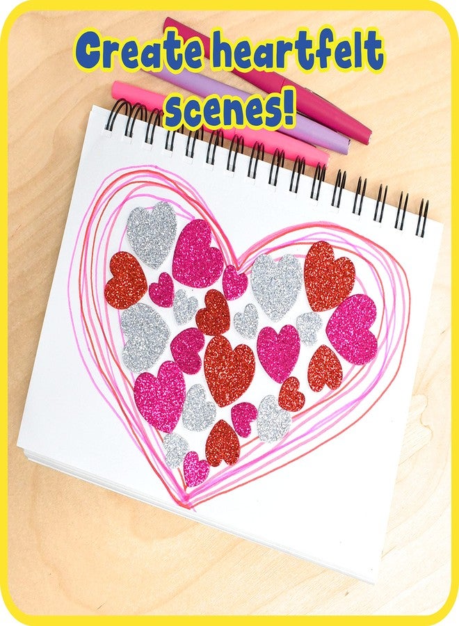 Ready 2 Learn Glitter Foam Stickers - Red, Pink, Silver Hearts - Pack of 168 - Self-Adhesive Stickers for Kids - Stickers for Scrapbooks and Crafts - Image 5